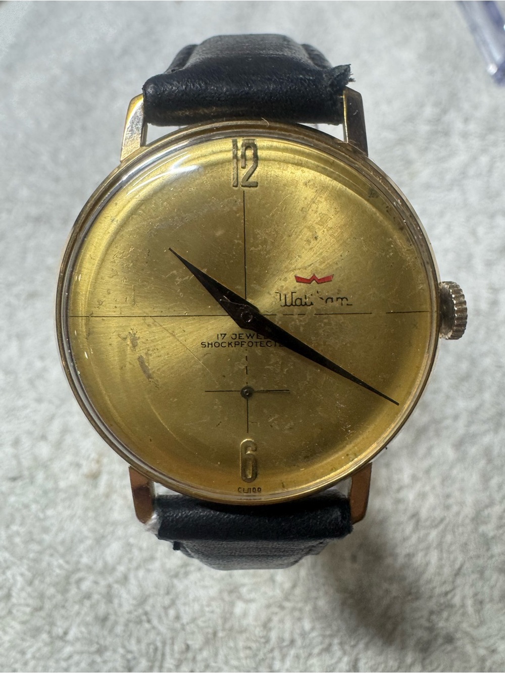 Waltham Vintage Gold Dial Men's Wristwatch